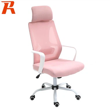 כיסא משרדי לבן עם משענת ראש